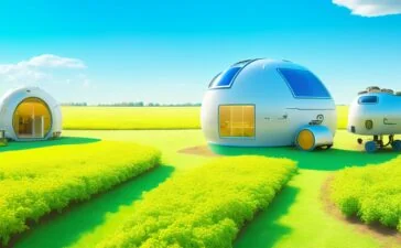 Ein sonnenbeschienener Spargelfeld-Hof im Frühling, auf dem ein futuristischer, autonomer Ernte-Roboter mit sanft leuchtenden Kameras und präzisen mechanischen Armen behutsam frische Spargelstangen erntet, während im Hintergrund freundliche Landwirte mit zufriedenen Gesichtern und natürlichem Lächeln den technischen Fortschritt begutachten, umgeben von grünen Pflanzen und klarem blauem Himmel, der eine hoffnungsvolle und harmonische Verbindung von moderner KI-Technologie und traditioneller Landwirtschaft vermittelt.