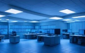 Ein hell erleuchtetes, modernes Entwicklerbüro mit konzentrierten Programmierern vor großen Bildschirmen, die komplexe C++-Codezeilen und Datenvisualisierungen bearbeiten, umgeben von warmem Tageslicht, das eine freundliche und motivierende Arbeitsatmosphäre schafft.