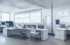Ein sonnendurchflutetes, modernes Büro mit einem entspannt nachdenklichen Tech-Unternehmer mittleren Alters, der vor einem Bildschirm voller regulatorischer Dokumente und komplexer Diagramme sitzt, umgeben von warmen Holzakzenten und sanften, natürlichen Lichtreflexen, die eine Atmosphäre von Fortschritt, Innovation und optimistischer Zukunftsgestaltung ausstrahlt.