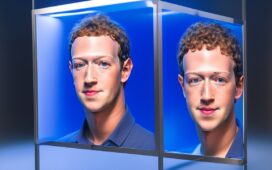 Ein strahlend helles, natürlich beleuchtetes Porträt von Mark Zuckerberg in moderner Büroumgebung, umgeben von futuristischer Technologie wie transparenten Displays und smarten Brillen, das mit warmen Farbtönen und einem freundlichen, optimistischen Ausdruck die Vision persönlicher KI-Superintelligenzen als vertrauensvolle, digitale Begleiter lebendig und zugänglich vermittelt.