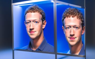 Ein strahlend helles, natürlich beleuchtetes Porträt von Mark Zuckerberg in moderner Büroumgebung, umgeben von futuristischer Technologie wie transparenten Displays und smarten Brillen, das mit warmen Farbtönen und einem freundlichen, optimistischen Ausdruck die Vision persönlicher KI-Superintelligenzen als vertrauensvolle, digitale Begleiter lebendig und zugänglich vermittelt.