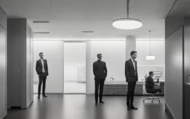 Ein freundliches, natürlich beleuchtetes Porträt eines jungen Entwicklers in einem modernen Büro, umgeben von mehreren Bildschirmen mit geöffneter Programmierumgebung, das die sonnendurchflutete, inspirierende Atmosphäre einer innovativen Webentwicklung mit Blazor und .NET 10 widerspiegelt.