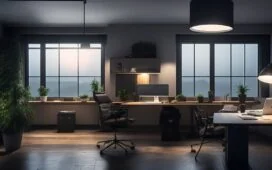 In einem lichtdurchfluteten, modernen Büro sitzt eine aufgeschlossene Software-Entwicklerin entspannt vor ihrem Laptop, während warme Sonnenstrahlen durch das Panoramafenster fallen und den Raum mit freundlicher Atmosphäre erfüllen – ein Symbol für mühelose, kreative Innovation durch die neue KI-gestützte Plattform Github Spark.