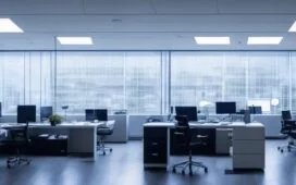 In einem hell erleuchteten, modernen Büro sitzt ein konzentrierter IT-Sicherheitsexperte vor mehreren Bildschirmen, die komplexe Grafiken und Daten zeigen, während warmes Tageslicht durch große Fenster fällt und eine Atmosphäre von Kompetenz, Ruhe und Zuversicht vermittelt.
