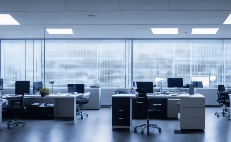 In einem hell erleuchteten, modernen Büro sitzt ein konzentrierter IT-Sicherheitsexperte vor mehreren Bildschirmen, die komplexe Grafiken und Daten zeigen, während warmes Tageslicht durch große Fenster fällt und eine Atmosphäre von Kompetenz, Ruhe und Zuversicht vermittelt.