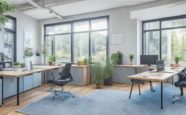 Ein helles, einladendes Büro mit natürlichen Sonnenstrahlen, in dem ein konzentriertes Entwicklerteam um einen modernen Laptop versammelt ist, während sie lebhaft über komplexe Angular-Codezeilen diskutieren – warme Holztöne und sanfte Farben schaffen eine freundliche, produktive Atmosphäre, die die innovative Praxis moderner Webentwicklung widerspiegelt.
