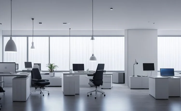 Ein warm beleuchtetes, modernes Büro mit zwei fokussierten Entwicklerinnen, die vor hellen Bildschirmen mit komplexen Codezeilen arbeiten, umgeben von natürlichem Tageslicht und minimalistischer Technik, das den dynamischen Wettstreit und die zukunftsweisende Innovation im Bereich KI-Modelle eindrucksvoll einfängt.