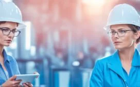 Ein strahlend heller, natürlicher Arbeitsbereich mit modernem IoT-Gerät in Fokus, umgeben von warmem Sonnenlicht, das eine einladende und vertrauensvolle Atmosphäre schafft, während im Hintergrund verschwommene technische Komponenten und ein Entwickler mit leichtem Lächeln die Zukunftssicherheit von Ascon-Kryptografie symbolisieren.