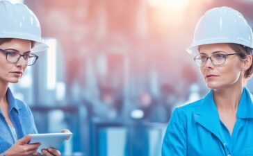 Ein strahlend heller, natürlicher Arbeitsbereich mit modernem IoT-Gerät in Fokus, umgeben von warmem Sonnenlicht, das eine einladende und vertrauensvolle Atmosphäre schafft, während im Hintergrund verschwommene technische Komponenten und ein Entwickler mit leichtem Lächeln die Zukunftssicherheit von Ascon-Kryptografie symbolisieren.
