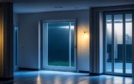 In einem hell erleuchteten, modernen Büroraum arbeitet ein konzentrierter Softwareentwickler vor mehreren Bildschirmen mit komplexem Code, während das warme Sonnenlicht durch große Fenster fällt und eine Atmosphäre von Vertrauen, Innovation und zukunftsorientierter KI-Sicherheit schafft.