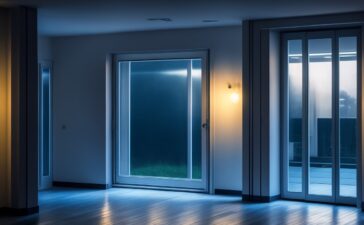 In einem hell erleuchteten, modernen Büroraum arbeitet ein konzentrierter Softwareentwickler vor mehreren Bildschirmen mit komplexem Code, während das warme Sonnenlicht durch große Fenster fällt und eine Atmosphäre von Vertrauen, Innovation und zukunftsorientierter KI-Sicherheit schafft.