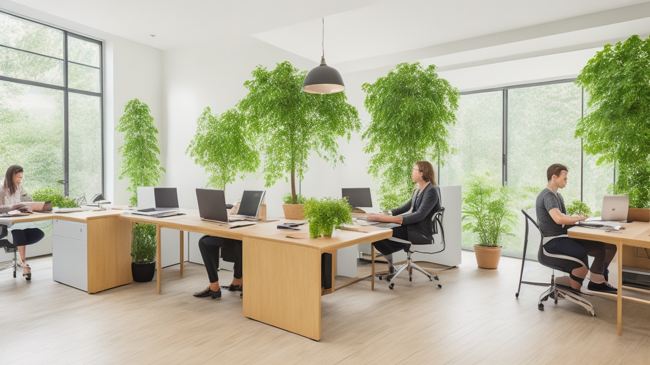Eine helle, einladende Szene in einem modernen Büro, in dem junge Auszubildende mit entspanntem Lächeln an Laptops arbeiten und dabei die unterstützende Präsenz eines erfahrenen Mentors spürbar ist, während warmes Tageslicht durch große Fenster fällt und eine Atmosphäre von Aufbruch, Zusammenarbeit und Innovationsfreude in der Welt der KI-gestützten Softwareentwicklung schafft.