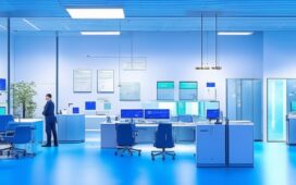 In einem modernen, hell erleuchteten Büro erörtern drei Personen mit ernstem, aber hoffnungsvollem Ausdruck konzentriert digitale Sicherheitsthemen an einem großen Bildschirm voller Diagramme – ein offenes Gespräch in warmer Atmosphäre, das die komplexe Debatte um Datenschutz und staatliche Souveränität lebendig widerspiegelt.