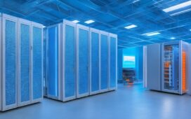 In einem hell erleuchteten, modernen Rechenzentrum wirken engagierte Fachleute verschiedener Altersgruppen und Hintergründe konzentriert an komplexen Serverracks und hochmodernen Supercomputern, während warmes Tageslicht durch große Fenster strömt und eine Atmosphäre von Optimismus, Innovation und europäischer Zusammenarbeit schafft.
