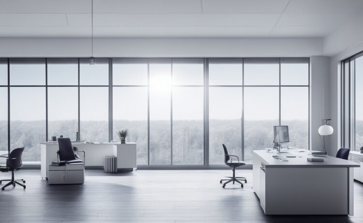 In einem hell durchfluteten, modern gestalteten Büro sitzen motivierte Entwicklerinnen und Entwickler konzentriert vor mehreren Bildschirmen mit komplexen Datenvisualisierungen, während warmes Sonnenlicht durch große Fenster fällt und eine Atmosphäre von Aufbruch und bahnbrechender Technologie schafft.