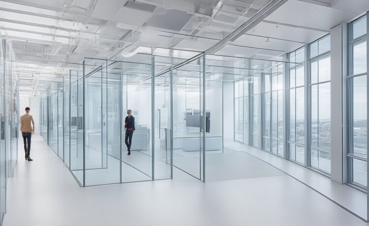Ein hell erleuchtetes, modernes IT-Forschungszentrum mit transparenten Glaswänden, in dem engagierte Wissenschaftler in freundlicher Atmosphäre an leistungsstarken Serveranlagen und Hightech-Computern arbeiten, umgeben von natürlichem Tageslicht und warmen Holzakzenten, die innovative, nachhaltige digitale Infrastruktur greifbar machen.
