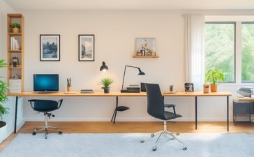 Helle, freundliche Aufnahme eines modernen Home-Office-Arbeitsplatzes mit einem entspannten jungen Menschen, der lächelnd auf ein Smartphone blickt, während natürliches Tageslicht warme Akzente auf minimalistisches Design und digitale Geräte wirft – ein Symbol für die lebensnahe Verbindung von Mensch und sicherer, zukunftsweisender Technologie im digitalen Zeitalter.