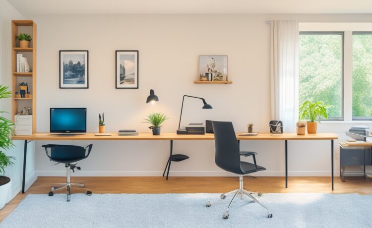 Helle, freundliche Aufnahme eines modernen Home-Office-Arbeitsplatzes mit einem entspannten jungen Menschen, der lächelnd auf ein Smartphone blickt, während natürliches Tageslicht warme Akzente auf minimalistisches Design und digitale Geräte wirft – ein Symbol für die lebensnahe Verbindung von Mensch und sicherer, zukunftsweisender Technologie im digitalen Zeitalter.