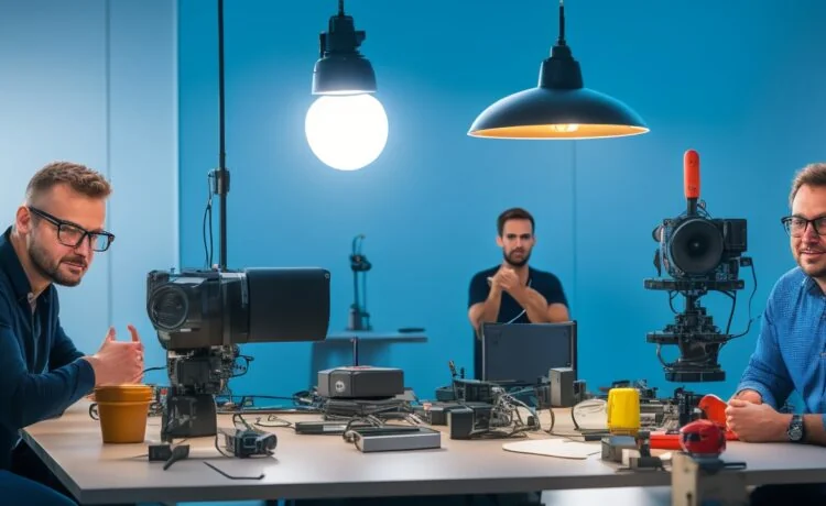 Ein warm ausgeleuchteter, moderner Arbeitsplatz mit Andreas Herden im Fokus, der in natürlichem Tageslicht vor eleganter Technik und Bildschirmen mit Datenvisualisierungen souverän und freundlich in die Kamera blickt, während im Hintergrund sanfte Elemente eines Hightech-Edge-Datacenters dezent zu erkennen sind und so die Verbindung zwischen Mensch, Innovation und digitaler Zukunft greifbar machen.