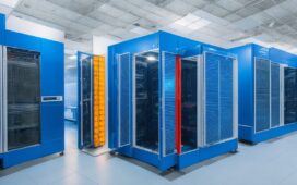 In einem hell erleuchteten, modernen Serverraum der Universität Leipzig strahlt ein hochmoderner Supercomputer in warmem Tageslicht, während Forscher:innen mit freundlichen, konzentrierten Gesichtern gemeinsam an innovativen Zukunftstechnologien arbeiten – ein Sinnbild für Europas digitale Fortschrittsgeschichte und nachhaltige Hightech-Zusammenarbeit.