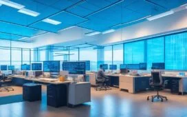 Ein hell erleuchtetes, modernes Büro mit enger Zusammenarbeit von datengestützten Entwicklern und Data-Scientists vor großen Bildschirmen, die komplexe Datenvisualisierungen und Event-Logs zeigen, während sanftes Tageslicht durch große Fenster fällt und eine warme, vertrauensvolle Atmosphäre für präzise KI-Datenverarbeitung schafft.