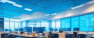 Ein hell erleuchtetes, modernes Büro mit enger Zusammenarbeit von datengestützten Entwicklern und Data-Scientists vor großen Bildschirmen, die komplexe Datenvisualisierungen und Event-Logs zeigen, während sanftes Tageslicht durch große Fenster fällt und eine warme, vertrauensvolle Atmosphäre für präzise KI-Datenverarbeitung schafft.
