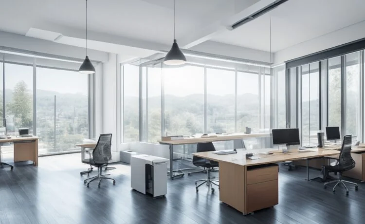 Ein sonnendurchflutetes modernes Büro mit einer fokussierten Entwicklerin, die konzentriert an mehreren Bildschirmen arbeitet, während warme Tageslichtstrahlen durch große Fenster fallen und einladende, natürliche Akzente auf Tastatur, Codezeilen und eine Tasse Kaffee setzen – ein harmonisches Bild von digitaler Sicherheit und aufmerksamem Software-Engineering.