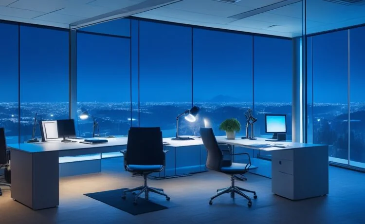 In einem hell erleuchteten, modernen Büro, das mit warmem Tageslicht durch große Fenster durchflutet wird, sitzen zwei führende Technologieexperten entspannt zusammen an einem Glas-Tisch, umgeben von Bildschirmen mit komplexen Datenvisualisierungen, während ihre freundlichen Blicke und lebendigen Gesten die Energie und Zuversicht einer zukunftsweisenden KI-Kooperation zwischen Google und Meta ausstrahlen.