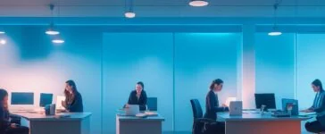 In einem hell erleuchteten, modernen Büro sitzen zwei konzentrierte Frauen mittleren Alters entspannt an einem großen Tisch, umgeben von Notizbüchern und Laptops, während sie in freundlicher Atmosphäre lebhaft eine komplexe KI-Testumgebung diskutieren – das warme Sonnenlicht fällt weich durch große Fenster und betont das detailreiche, realistische Setting im editorialen Stil.