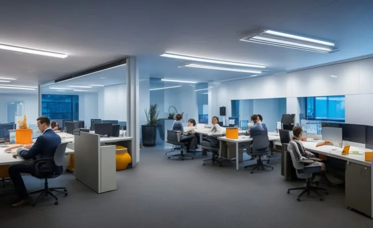 Ein engagiertes Entwicklerteam arbeitet konzentriert und harmonisch in einem hell erleuchteten, modernen Büro mit großen Fenstern, während sanftes Tageslicht ihre besorgten, aber zuversichtlichen Gesichter wärmt und die Atmosphäre von professionellem Krisenmanagement und Teamzusammenhalt spürbar macht.