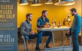 Helles, cineastisch beleuchtetes Großraumbüro mit jungen, vielfältigen Mitarbeitenden in angeregter Diskussion, einladend und warm durch sanftes Tageslicht durchflutet, das eine Atmosphäre von Kreativität und Aufbruch vermittelt.