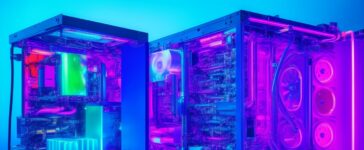 In einem hell erleuchteten, modernen Rechenzentrum strahlt ein Ingenieur lächelnd vor glänzenden, hochpräzisen Liquid-Cooling-Komponenten, während warmer Tageslichteinfall sanft die technische Innovation und nachhaltige Zukunft der Flüssigkeitskühlung betont.