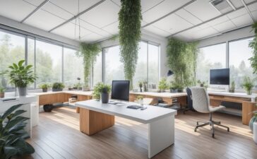 Ein sonnendurchflutetes modernes Büro mit kreativen Designern unterschiedlichen Alters, die konzentriert an hellen Bildschirmen arbeiten, während natürliche Pflanzen und warme Holzelemente eine einladende Atmosphäre schaffen und so die Bedeutung von konsistenter Markenidentität und durchdachtem Webdesign im digitalen Zeitalter lebendig vermitteln.