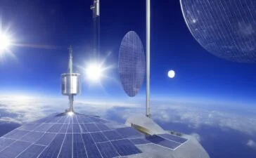 Strahlendes Sonnenlicht fällt sanft auf ein hochmodernes Raumsondendesign in einer klaren Weltraumkulisse, während Forscher in hellen Laborräumen voller technologischer Geräte konzentriert an der Vorbereitung einer historischen Mission zum interstellaren Kometen 3I/Atlas arbeiten – ein lebendiges Bild von menschlicher Neugier und Fortschritt in der Erforschung der kosmischen Geheimnisse.