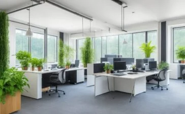 Ein sonnendurchflutetes, modernes Büro mit konzentriert arbeitenden Entwickler:innen vor mehreren Bildschirmen, die komplexen Code überprüfen, während warme Holztöne und natürliche Pflanzen eine einladende, vertrauensvolle Atmosphäre schaffen.