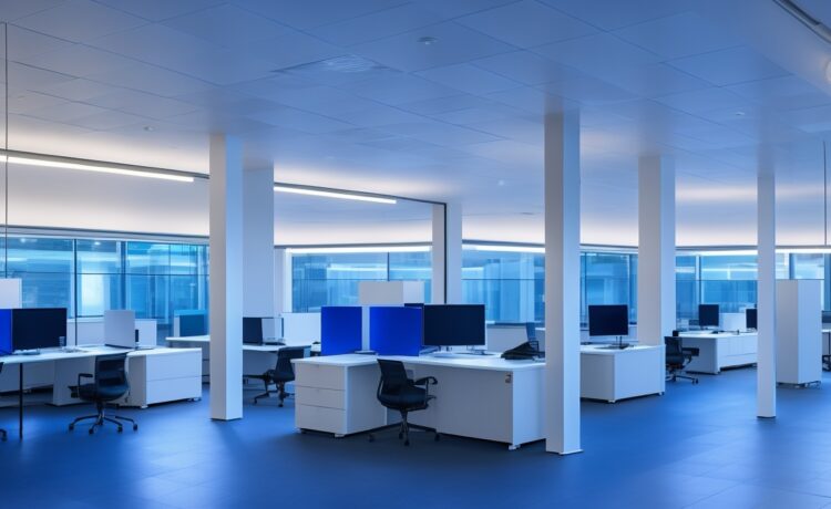 Ein strahlend hell erleuchtetes modernes Büro mit aufmerksamen, freundlichen Fachleuten unterschiedlicher Herkunft, die bei natürlichem Tageslicht konzentriert und zugleich offen im Dialog über innovative KI-Technologien diskutieren – eine cineastische, realistische Szene voller Wärme und positiver Dynamik.