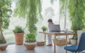 Eine helle, natürliche Büroszene mit freundlichen Menschen am Schreibtisch, die konzentriert an Laptops arbeiten und dabei sorgsam ihre Daten prüfen, strahlt Vertrauen und digitale Wachsamkeit in warmem Tageslicht aus.