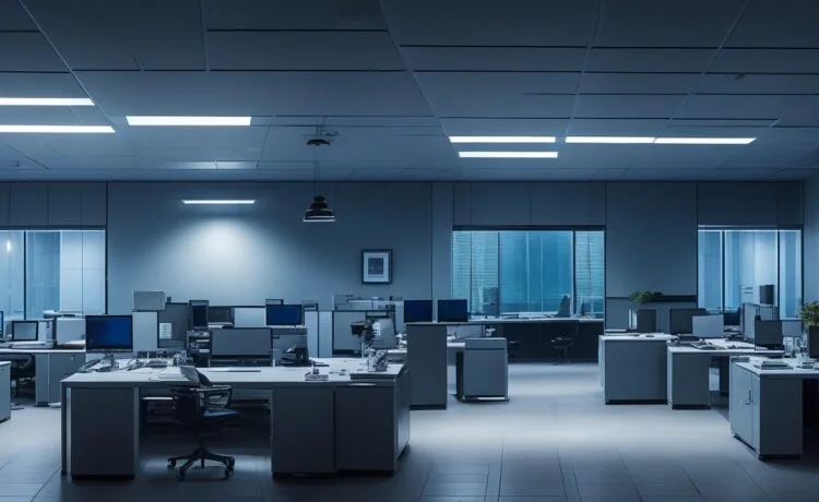 In einem hell erleuchteten, modernen Büro sitzt eine fokussierte IT-Sicherheitsexpertin vor mehreren Bildschirmen mit dynamisch dargestellten Codes und Netzwerksknoten, während warmes Tageslicht sanft durch große Fenster fällt und so trotz der ernsten Thematik eine Atmosphäre von Zuversicht und technologischem Fortschritt schafft.