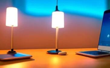 Ein hell erleuchtetes Smartphone in den Händen einer lächelnden Person in modernem Büroambiente, umgeben von warmem Tageslicht und dezenten technologischen Details, das den Erfolg und die Zugänglichkeit der mobilen ChatGPT-App auf einladende Weise einfängt.