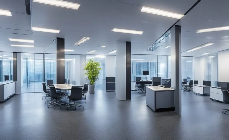 Ein strahlend hell erleuchtetes, modern eingerichtetes Büro mit einem aufgeschlagenen Samsung Galaxy S26 in der Mitte, umgeben von warmem Tageslicht und subtilen Reflexionen auf eleganten Metall- und Glasflächen, das die spannende Kombination aus innovativer Technik, smarter KI und nachhaltigem Design samt einem Hauch von Zukunftsoptimismus lebendig einfängt.