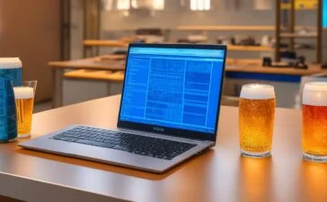 Ein einladend helles, natürlich beleuchtetes Szenario eines modernen Arbeitsplatzes mit fokussiertem Team aus vielfältigen Forschenden, die an Laptops und großen Bildschirmen mit komplexen Datenanalysen arbeiten, umgeben von warmen Holztönen und grünen Pflanzen, das Vertrauen, Verantwortung und den sensiblen Umgang mit digitalen Informationen symbolisiert.