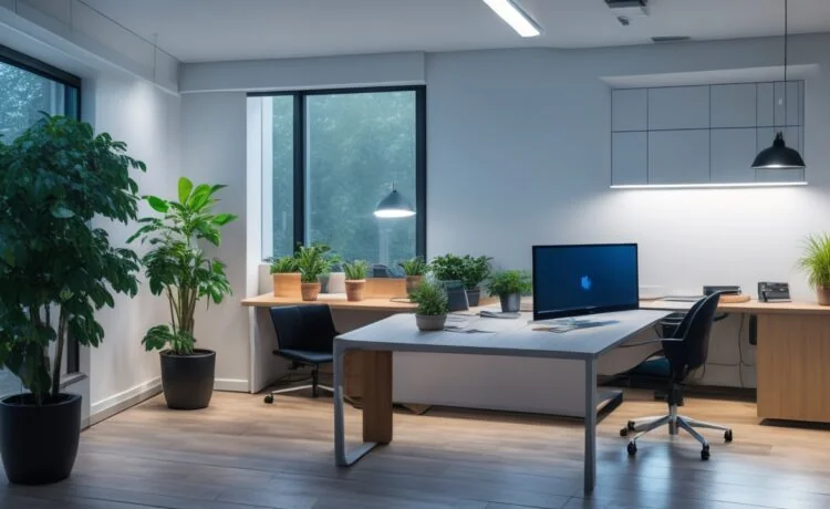 In einem lichtdurchfluteten, modernen Büro mit warmen Holztönen und sanfter Morgenstimmung arbeitet ein vielfältiges Team konzentriert und lächelnd an vernetzten Laptops und Tablets, umgeben von grünen Pflanzen und minimalistischer Technik, die auf innovative, digitale Souveränität und datenschutzbewusste Zusammenarbeit in Deutschland hinweisen.