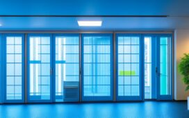 Ein strahlend hell erleuchteter Serverraum mit modernen Rechenzentren, in dem Techniker konzentriert und freundlich zusammenarbeiten, während warmes Tageslicht durch große Fenster fällt und die hochmoderne Infrastruktur in lebendigen, realistischen Details zeigt.