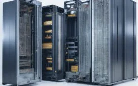 Ein strahlend helles, natürlich beleuchtetes Foto eines modernen Serverraums mit eleganten, dicht bestückten Supermicro 4-Sockel-X12-Systemen in mattem Schwarz, deren technische Details und Lüfter sanft im Fokus stehen, während warme Sonnenstrahlen durch große Fenster fallen und eine einladende Atmosphäre von Innovation, High-Tech-Power und effizienter Zukunftsgestaltung schaffen.