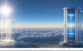 Ein sonnendurchfluteter moderner Serverraum mit glänzenden, energieeffizienten Rechenzentren, in dem technikaffine Menschen in entspannter Atmosphäre nachhaltige Innovationen diskutieren – strahlend freundlich, mit natürlichem Licht und warmer Farbgebung, die den zukunftsweisenden Wandel hin zu grüner IT lebendig einfängt.