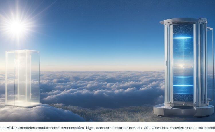 Ein sonnendurchfluteter moderner Serverraum mit glänzenden, energieeffizienten Rechenzentren, in dem technikaffine Menschen in entspannter Atmosphäre nachhaltige Innovationen diskutieren – strahlend freundlich, mit natürlichem Licht und warmer Farbgebung, die den zukunftsweisenden Wandel hin zu grüner IT lebendig einfängt.