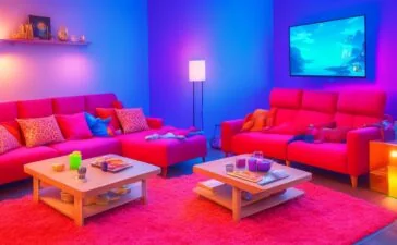 In einem hell erleuchteten, modern eingerichteten Wohnzimmer sitzen drei Freunde entspannt auf einem gemütlichen Sofa, jeder mit einer der neuesten Spielekonsolen – Nintendo Switch 2, PlayStation 5 und Xbox Series X – umgeben von natürlichem Tageslicht, das eine warme, einladende Atmosphäre voller Lachen und freundschaftlicher Wettbewerbsfreude schafft.