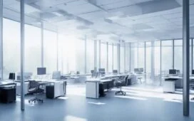 In einem hell erleuchteten, modernen Büro sitzen konzentrierte Entwickler:innen in entspannter Atmosphäre vor mehreren transparenten Bildschirmen, die komplexe Datenströme und modulare KI-Architekturen visualisieren, während warmes Tageslicht durch große Fenster fällt und eine kreative, zukunftszugewandte Stimmung vermittelt.