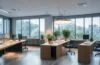 Ein warm beleuchtetes, modernes Büro mit motivierten Kreativen, die konzentriert an Bildschirmen arbeiten, während durch große Fenster sanftes Tageslicht einfällt und die innovative Atmosphäre der Snippet-Methode in der KI-Bildgenerierung einladend widerspiegelt.