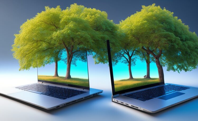 Eine helle, warme Büroszene mit zwei fokussierten Technologie-Experten, die bei natürlichem Tageslicht über einen modernen Laptop und digitale Diagramme diskutieren, spiegelt die angespannte, zugleich hoffnungsvolle Atmosphäre des Wettstreits zwischen führenden KI-Unternehmen wider.